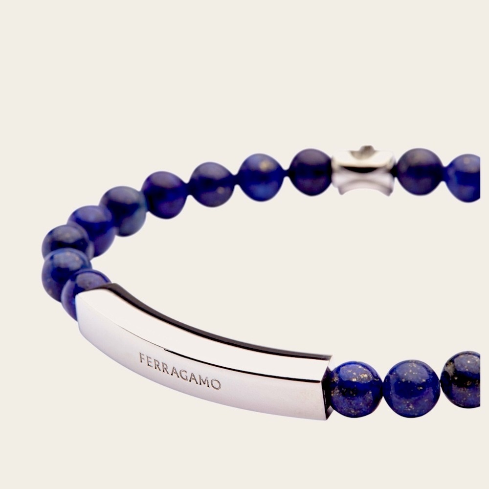 NIB Salvatore Ferragamo Lapis Lazuli Bracelet - Picture 6 of 8